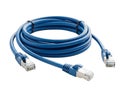 Blue ethernet cable with rj45 connectors Royalty Free Stock Photo
