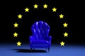 Blue european armchair