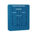 Blue Evacuation plan icon isolated on transparent background. Fire escape plan.