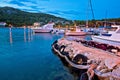 Blue evening at Drage harbor Royalty Free Stock Photo
