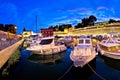 Blue evening in Zadar Fosa harbor Royalty Free Stock Photo