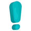Blue exclamation mark icon, cartoon style Royalty Free Stock Photo
