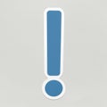 Blue exclamation mark ! icon isolated
