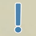 Blue exclamation mark ! icon isolated