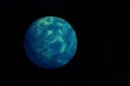 Blue exoplanet in deep space. Elements of this image were furnished by NASA Royalty Free Stock Photo