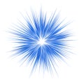 Blue explosion graphic design on white background