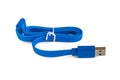 Blue extension wire for usb hub Royalty Free Stock Photo