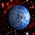 Blue extrasolar planet with atmosphere. The elements of this image furnished by NASA Royalty Free Stock Photo