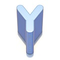 Blue extruded font Letter Y 3D