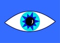 Blue eye in blue backround Royalty Free Stock Photo