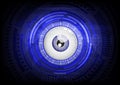 blue eye ball abstract cyber future technology concept background, illustration. Royalty Free Stock Photo