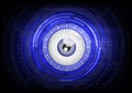 Blue eye ball abstract cyber future technology concept background Royalty Free Stock Photo