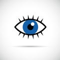 Blue eye with eyelashes icon Royalty Free Stock Photo