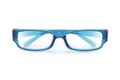Blue eye glasses isolated on white background. Royalty Free Stock Photo