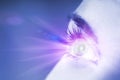 Blue eye with glow effect Royalty Free Stock Photo