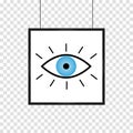 Blue eye icon vector eye in frame isolated on white background Royalty Free Stock Photo
