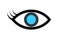 Blue eye icon. Vector illustration isolated on white Royalty Free Stock Photo