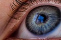 Blue eye macro close up Royalty Free Stock Photo