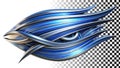 Blue eye shape, abstract design, futuristic vision element png transparent image Generative AI