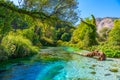 Blue eye spring near Sarande, Albania Royalty Free Stock Photo