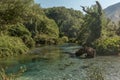 Blue Eye spring of the river Bistrica near Muzine, Albania Royalty Free Stock Photo