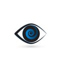 Blue eye swirly iris vector icon Royalty Free Stock Photo