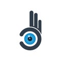 Blue eyeball in abstract hand Royalty Free Stock Photo