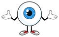 Blue Eyeball Guy Cartoon Mascot Character Shrugging