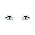 Blue Eyes on white background. Woman eyes. The eyes logo. Human eyes close up vector illustration Royalty Free Stock Photo