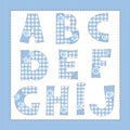 Blue fabric alphabet.