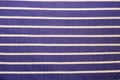 Blue fabric background design with white horizontal stripes texture Royalty Free Stock Photo
