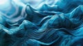 Blue fabric with structured lines and waves