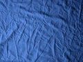 Blue fabric texture background, tangled fabric texture, textile industry background