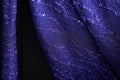 Blue fabric texture with sparkles close-up. Textile background Royalty Free Stock Photo