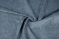 Blue fabric texture - close-up of a piece of crushed and twisted brown linen Royalty Free Stock Photo