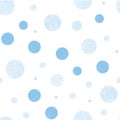 Blue fabric textured circles seamless pattern print