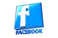 Blue Facebook 3D.