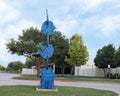 Blue faces sculpture ,by Daivd Graeve Hall Park, Frisco, Texas