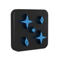 Blue Falling stars icon isolated on transparent background. Meteoroid, meteorite, comet, asteroid, star icon. Black Royalty Free Stock Photo