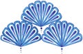 Blue fan-shaped oriental pattern. Royalty Free Stock Photo