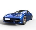 Blue Fast Car Front View Royalty Free Stock Photo