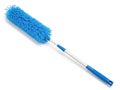 Blue feather duster isolated on white background Royalty Free Stock Photo