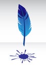 Blue feather and splash