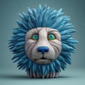 Blue Feathered Lion Figurine With Evgeni Gordiets And Clemens Ascher Style Royalty Free Stock Photo