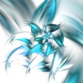 Blue feathery fractal flower