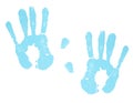 Blue Hand Prints Royalty Free Stock Photo