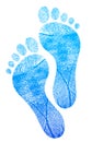 Blue feetprint illustration design