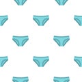 Blue female cotton panties pattern seamless
