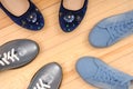 Blue female footwear Royalty Free Stock Photo