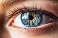 Blue female human eye extreme macro shot Royalty Free Stock Photo